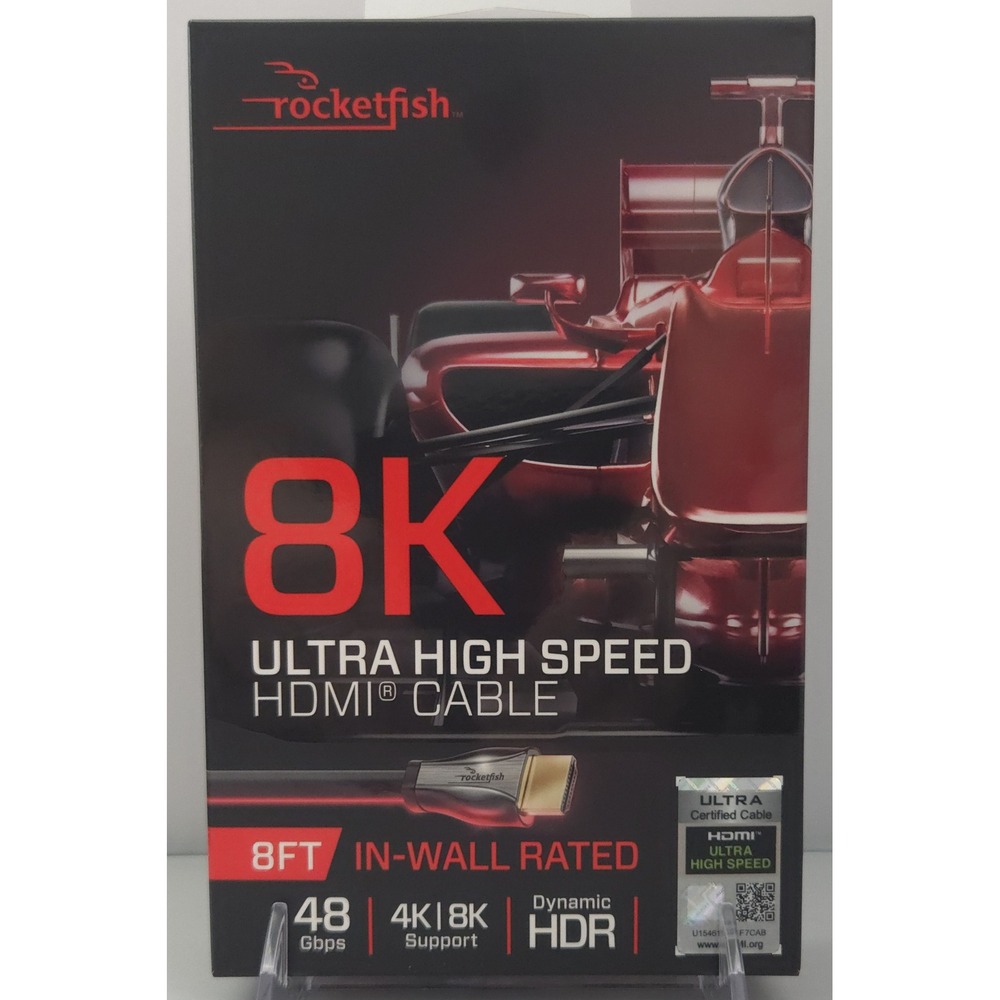 Rocketfish - 8ft 8K Ultra High Speed HDMI 2.1 Certified Cable - RF-HG08N19 - NEW